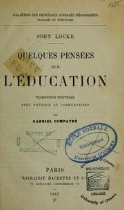 Tapa de Quelques pensées sur l'éducation