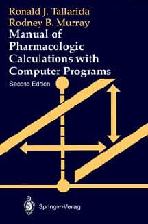 Tapa de Manual of pharmacologic calculations with computer programs