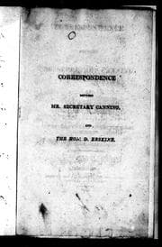 Tapa de Correspondence between Mr. Secretary Canning and the Hon. D. Erskine