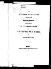 Tapa de An appendix to letters regarding the shipping interest, with reference to the importation of fir-timber and deals in British ships
