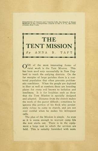 Tapa de The tent mission