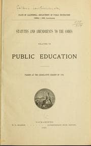 Tapa de Statutes and amendments to the codes relating to public education