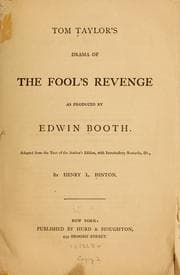 Tapa de Tom Taylor's drama of The fool's revenge