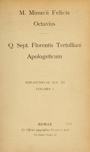 Tapa de M. Minucii Felicis Octavius