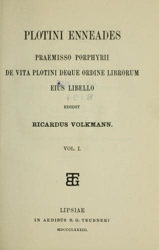 Tapa de Plotini enneades praemisso Porphyrii de vita Plotini deque ordine librorum eius libello