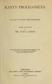 Tapa de Kant's Prolegomena to any future metaphysics