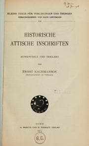 Tapa de Historische attische Inschriften