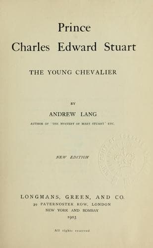Tapa de Prince, Charles Edward Stuart, the young chevalier