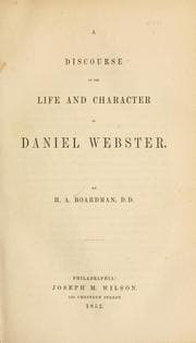 Tapa de A discourse on the life and character of Daniel Webster