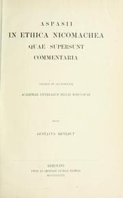Tapa de In Ethica Nicomachea quae supersunt commentaria