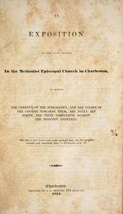 Tapa de An exposition of the late schism in the Methodist Episcopal Church in Charleston