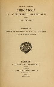 Tapa de Chronicon anonymi auctoris ad annum Christi 1234 pertinens