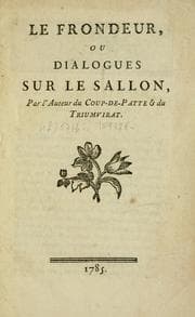 Tapa de Le frondeur, ou, Dialogues sur le Sallon
