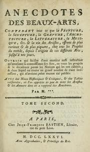 Tapa de Anecdotes des beaux-arts
