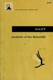 Tapa de Analytic of the beautiful, from the Critique of judgment