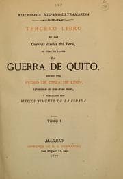 Tapa de Tercero libro de Las Guerras civiles del Perú, el cual se llama La guerra de Quito