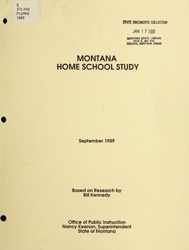 Tapa de Montana home school study