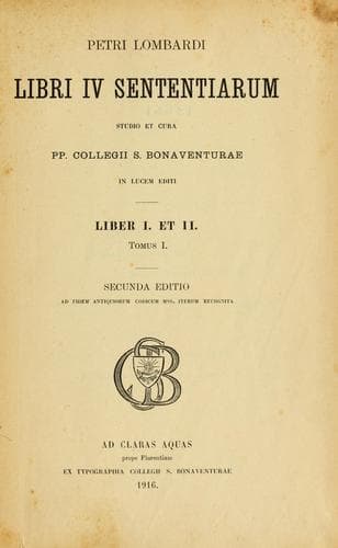 Tapa de Libri IV Sententiarum