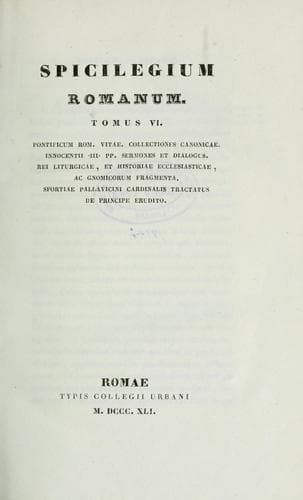 Tapa de Spicilegium romanum ...