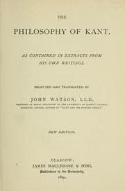 Tapa de The philosophy of Kant as contained in extracts from his own writings