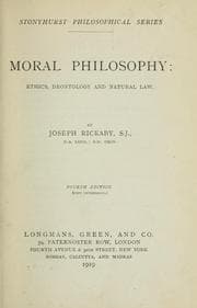 Tapa de Moral philosophy: ethics, deontology and natural law