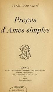 Tapa de Propos d'âmes simples