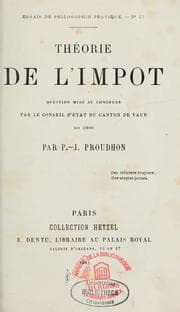 Tapa de Théorie de l'impôt