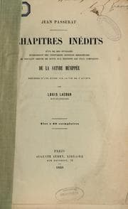 Tapa de Chapitres inédits d'un de ses ouvrages établissant ses véritables opinions religieuses et pouvant servir de suite aux éditions les plus complètes de la Satyre Ménippée