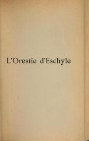 Tapa de L'Orestie d'Eschyle