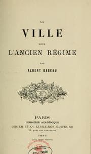 Tapa de La ville sous l'ancien régime