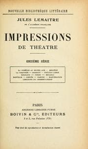 Tapa de Impressions de théâtre