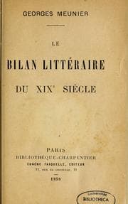 Tapa de Le bilan littéraire du XIXe siècle