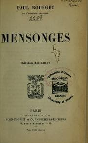 Tapa de Mensonges