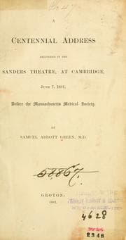 Tapa de A centennial address delivered in the Sanders Theatre, at Cambridge, June 7, 1881