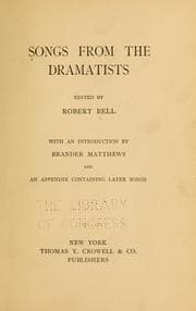 Tapa de Songs from the dramatists