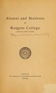 Tapa de Alumni and students of Rutgers college (originally Queen's college) [1766-1909