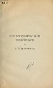 Tapa de Ueber den Strophenbau in der hebräischen Poesie