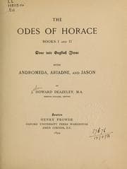 Tapa de The Odes, Books I and II