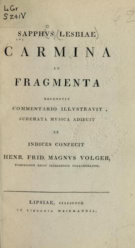 Tapa de Carmina et fragmenta