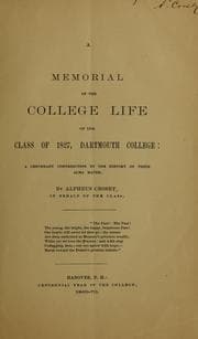 Tapa de A memorial of the college life of the class of 1827, Dartmouth college...