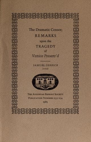Tapa de The Dramatic Censor