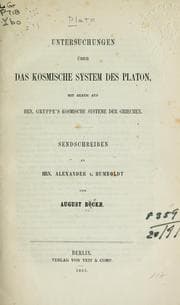 Tapa de Untersuchungen über das kosmische System des Platon