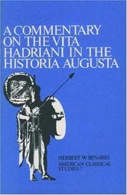 Tapa de A Commentary On the Vita Hadriani in the Historia Augusta (American Classical Studies)