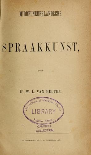 Tapa de Middelnederlandsche spraakkunst