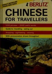 Tapa de Berlitz Chinese for travellers