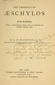 Tapa de The tragedies of Aeschylos