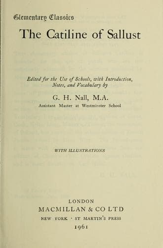 Tapa de De Catilinae coniuratione