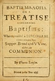 Tapa de Baptismalogia or, A treatise concerning baptism
