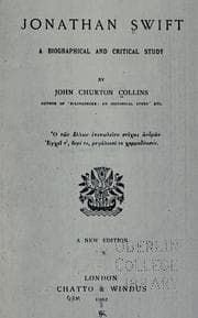 Tapa de Jonathan Swift; a biographical and critical study