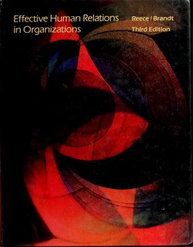 Tapa de Effective human relations in organizations